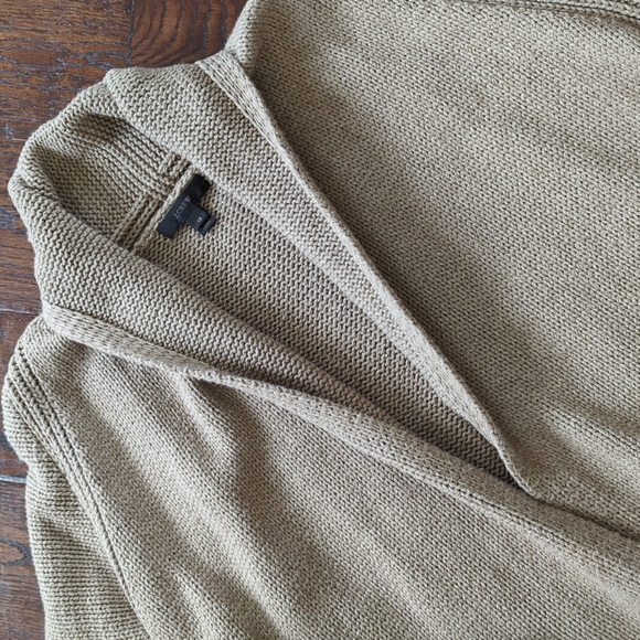 J. Crew Sweaters - J. CREW I Oversized Tan Cotton & Wool Blend Open-Front Long Cardigan Sweater, XS